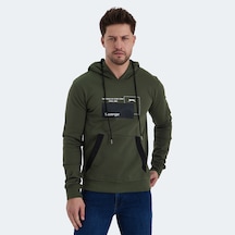 Slazenger VANDA Erkek Kanguru Cepli Kapüşonlu Haki Sweatshirt