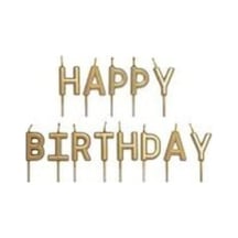 Happy Birthday Gold Renk Pasta Mumu Seti