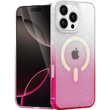 Apple Uyumlu iPhone 16 Pro Max Pummel Shiny Magsafe Kapak Pembe/