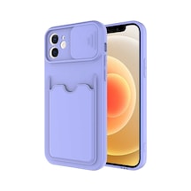 Apple Uyumlu iPhone 12 Kılıf Cüzdan Sürgülü Kamera Korumalı Kartllıklı Bölmeli Kapak Kartix