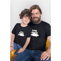 Daddy Shark Baby Shark Siyah Baba Oğul Kız Tişört Zıbın Kombini