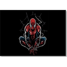 Cakasepetim Spider-man Ve Ağı Artwork Siyah Arka Plan Ahşap Mdf Tablo