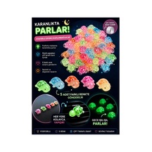 Temungur 5'li Karanlıkta Parlayan Mini Kaplumbağa Figürleri Çok Renkli