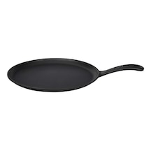 Döküm Krep / Pizza / Pancake Tavası, Yuvarlak, Metal Saplı, 26cm, Siyah Genel