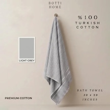 Botti Home %100 Pamuk Jakarlı Banyo Havlusu 100 X 150 Cm Çeyizlik Yumuşak Dokulu Havlu Açik Gri
