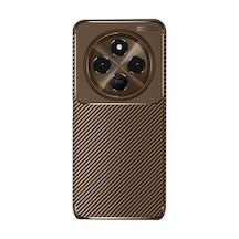 Xiaomi Redmi 14c Uyumlu Kılıf Auto Focus Karbon Kapak - Kahverengi