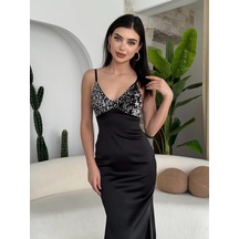 The İstanbul Shany İp Askılı Elbise Siyah