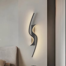 Modern Duvar S Aplik Yatak Odası Başucu Aplik 5758-v13-0r-jz Siyah