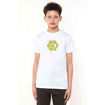 Tshirthane The Power Of Music Baskılı Unisex Çocuk Beyaz T-Shirt