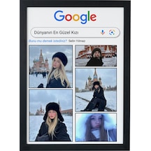 Google Arama Konseptli Kişiye Özel Poster Dünyanın En Güzel Kızı Tasarımı Çerçeveli Poster Tablo