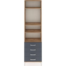 Arges Dolap 4 Raflı 4 Çekmeceli 60x30x221 Çam-antrasit Çam