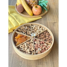 Bambu 6 Bölmeli Kahvaltılık & Çerezlik Akrilik Kapaklı 20 Cm