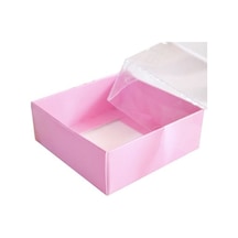 Düz Pembe Asetat Kutu 8x8x3 Cm 500 Adet