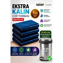 80x110 Cm Extra Kalın Siyah Endüstriyel Çöp Poşeti - 1kg / Ağır Hizmet Tipi