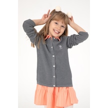 U.s. Polo Assn. Kız Çocuk Gri Melanj Hırka Triko 50294745-vr086 Gri Melanj