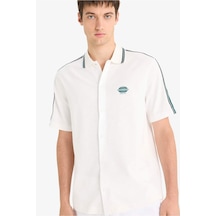 Defacto Relax Fit Polo Yaka Hafif Kumaş Baskılı Yazlık Kısa Kollu Gömlek F0200ax25smer105 Ekru