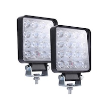 Off Road Gündüz Farı 16 Led Kare Çalışma Lambası 48 Watt - 2 Adet