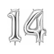 14 Rakam Folyo Balon Gümüş Rengi 36 Cm
