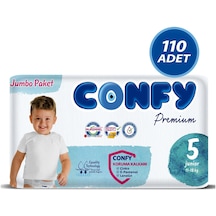 Confy Premium Bebek Bezi 5 Numara Junior 11 - 18 Kg 110 Adet
