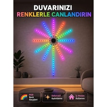 Lb Rgb Led Duvar Aydınlatması Telefon Kontrollü Dekoratif Ortam Işığı