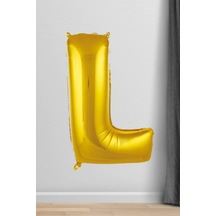 L Harfi Folyo Balon Gold 100 Cm 40 Inç 1 Metre Altın Çok Renkli