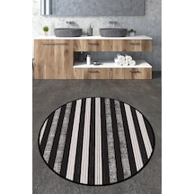 Barcode Çap Banyo Halısı Djt 100x100 cm, Banyo Halısı , Banyo paspası yıkanabilir Çok Renkli