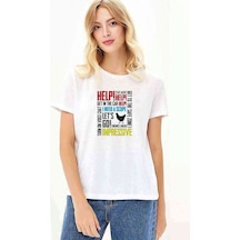 Pubg Karısık Baskılı Beyaz Kadın Tshirt