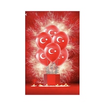 29 Ekim 23 Nisan Süsleme 100 Adet Bayrak Ay Yıldızlı Türk Bayraklı Balon Kırmızı Kırmızı