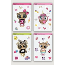 Sevimli Baykuş Sticker Seti - 36 Adet Etiket Çıkartma Diğer