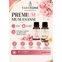Premium Mum Esansı 5 Cc 2'li Set - Japon Kirazı, Vanilya - Soya Wax, Parafin, Jel Wax Ve Bal Mumu Uyumlu Bkfab2jkvn5 Karışık