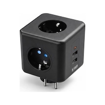 Pratik Akım Korumalı Küp Priz 3 Priz Ve 3 Usb Girişi Diğer
