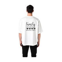 Paybuy Aile Hayatın Başlangıcı Sevgi Baskılı Erkek Oversize Tişört Beyaz