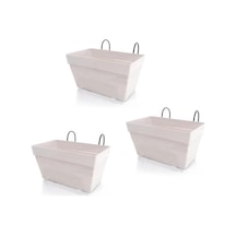 Omnipazar So-yb01a Askılı Yalı Balkon Saksı 6.5 Lt Kirli Beyaz 3 Adet