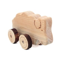 Ahşap Oyuncak Tekerlekli Araba Hayvan Model-1