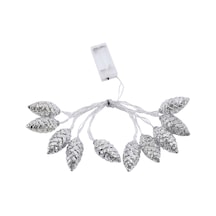 Mufunye Led Noel Ağaçları Dekorasyon Lambaları, Altın Sarısı Tırtıl Lambaları, Gümüş Sıcak Beyaz 3 Metre 20 Lambalı Pil Dahil Değil