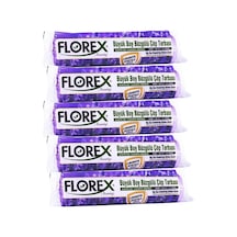 Florex 60 Litre Büzgülü Lavanta Kokulu Çöp Torbası Poşeti / 65 X 70 Cm. - 10x5 Rulo/paket