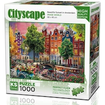Ks Games 1000 Parça Amsterdam'da Harika Günbatımı Puzzle