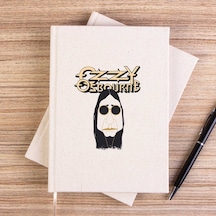 Ozzy Osbounre Drawing Çizgisiz Kanvas Defter Krem