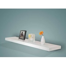 Rafkestir 100 X 15 Gizli Bağlantılı Duvar Rafı ( Mat Beyaz )
