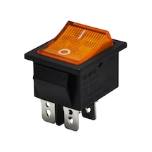 Kare On-off Işıklı Geniş Anahtar Sarı 4 Pinli Switch 5 Adet