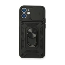 Apple Apple iPhone Uyumlu 11 Kılıf Pars Lens Yüzüklü Silikon - Siyah Diğer