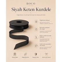 Siyah Keten Kurdele 2,5 Cm X 20 Metre, Hediye Paketi Ve Hobi Şeridi, Ambalaj Ve Süsleme Kurdelesi