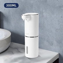 1pc A 300ml-otomatik Köpük Sabunluklar Akıllı El Yıkama Makinesi Usb Şarjlı Beyaz Yüksek Kaliteli Sıvı Sabunluk Banyo Aksesuarları