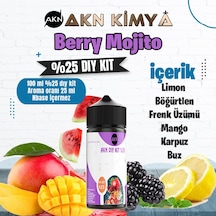 Berry Mojito Yoğun Dıy Kit Limon Böğürtlen Frenk Üzümü Buz Gıda Aroması %25 Oranda Aroma İçerir Hazır Değildir 100 Ml