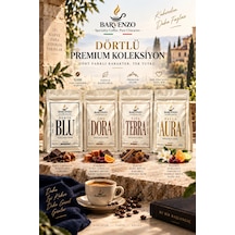 Barvenzo Dörtlü Premium Serisi 250 G 4 Forte Blu + Oro Dora + Viva Terra + Bella Aura Moka Pot