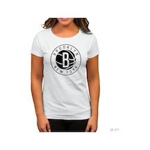 Brooklyn Nets 2 Beyaz Kadın Tişört
