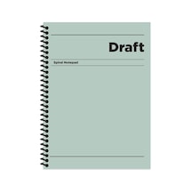 Çizgili Sert Kapak Spiralli Draft Defter Yeşil 17x24 Çok Renkli