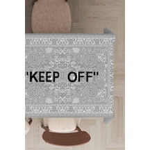 Gri Keep Off Dokuma Leke Tutmaz Masa Örtüsü Mso452n11