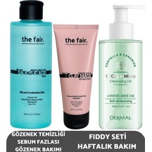 The Fair Bright And Clear Salisilik Asit Tonik 200 ML + Centella Asiatica Ve Seramid Özlü Temizleme Yağı 150 ML + Gözenek Temizleyen Kil Maskesi 100 ML