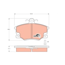 Fren Balatası - Alfa Romeo 155, 145, Panda, Punto, Tipo, Seicento, Croma, Barchetta, Uno, Palio, Ritmo, Tempra, Regata, Argenta, Egea - Trw-gdb458